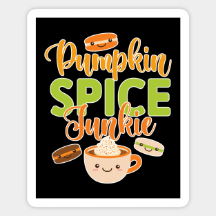 Pumpkin Spice Junkie, Pumpkin Spice Latte and Macarons Magnet